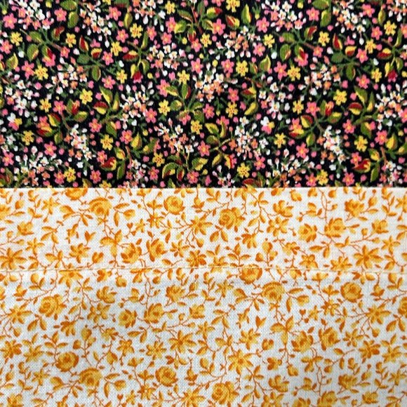 Lot 2 Handmade Patchwork Quilt Throw Pillow Cover Morning Glory & Ditsy Floral - Picture 7 of 16